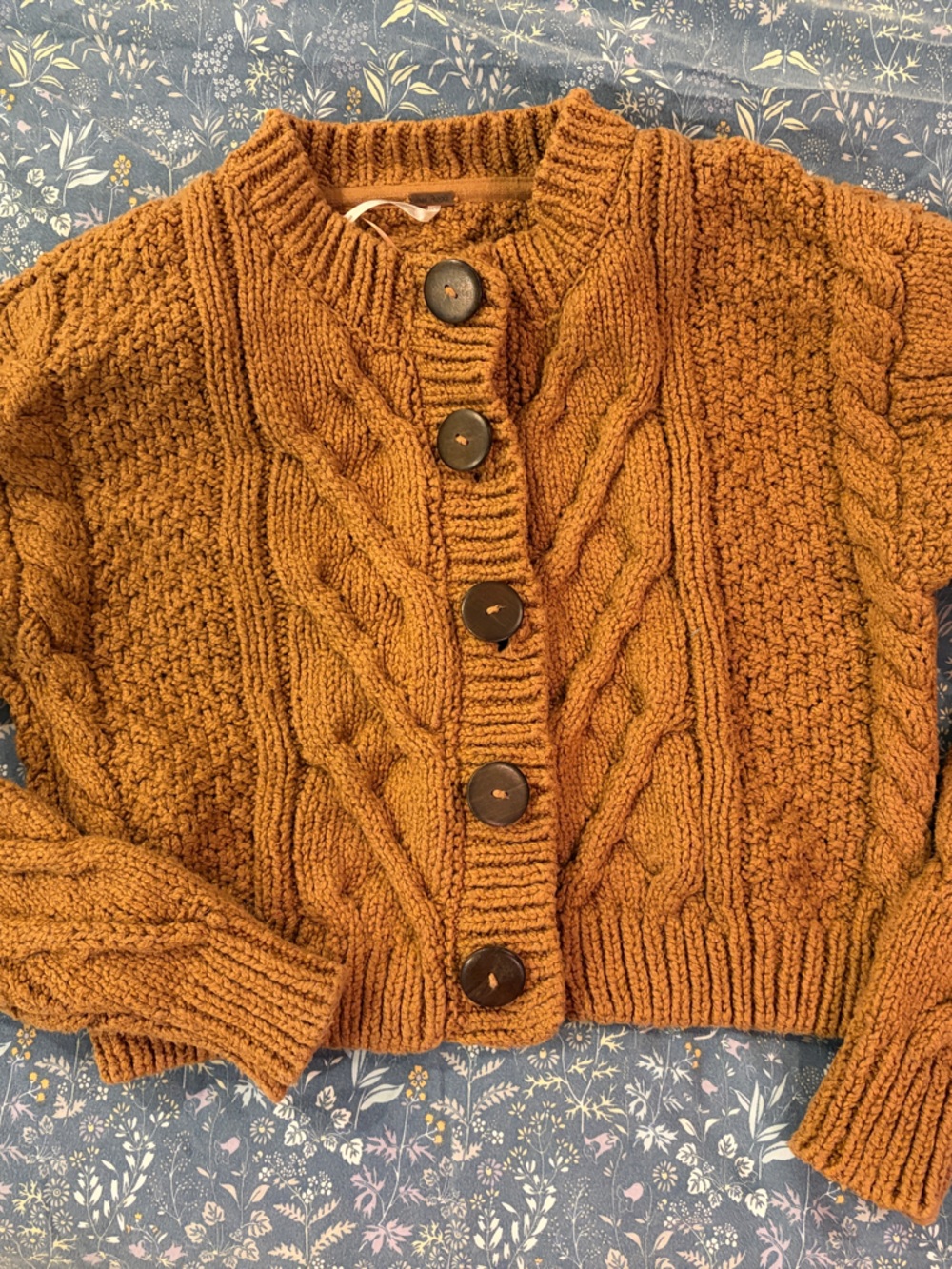 Free People Cable Knit Cardigan - Brown
